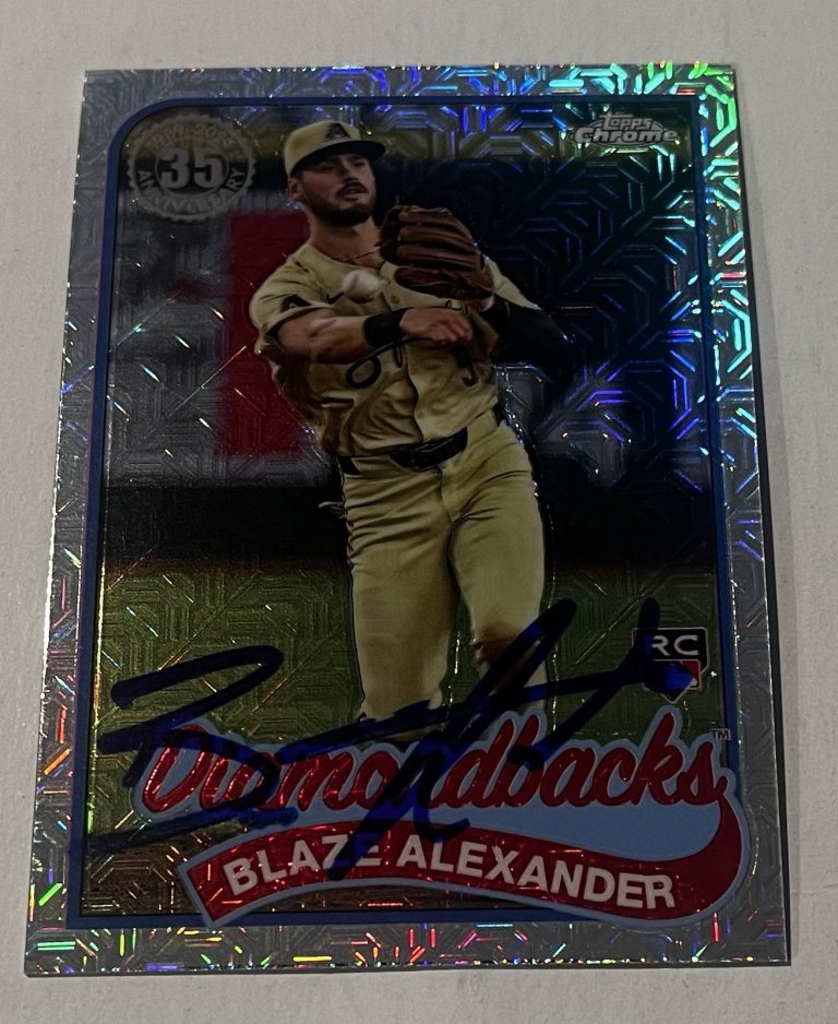 BLAZE ALEXANDER SIGNED 2024 TOPPS CHROME 35 YEARS BASEBALL CARD AUTO