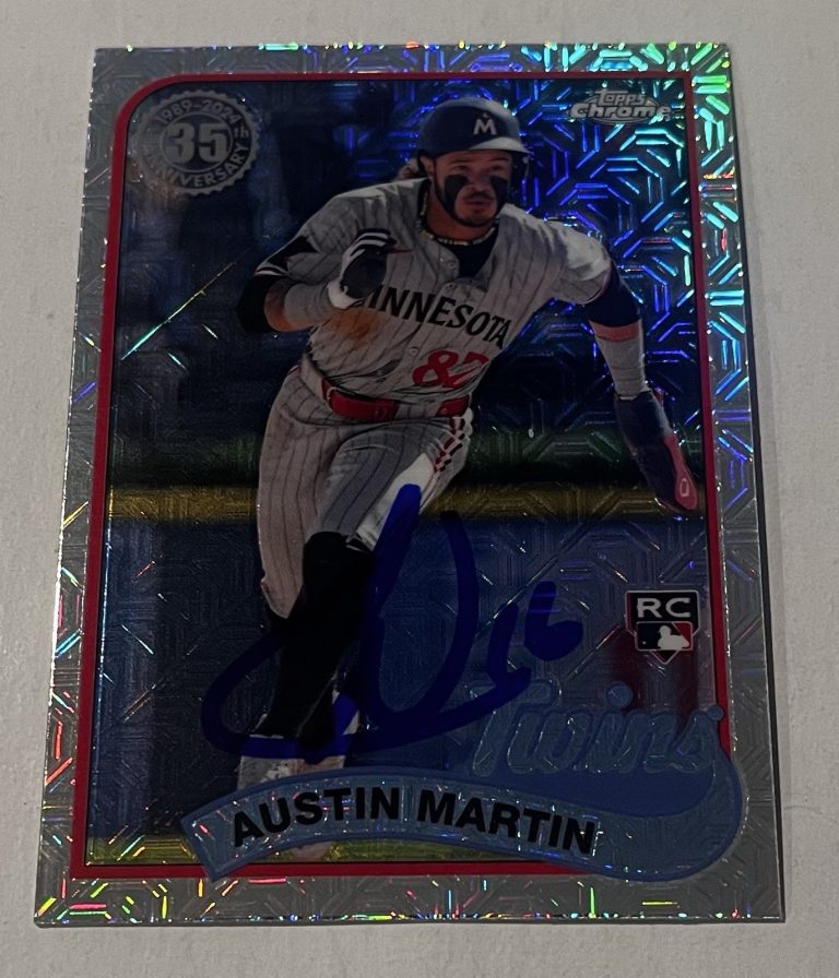 AUSTIN MARTIN SIGNED 2024 TOPPS CHROME 35 YEARS BASEBALL CARD AUTO