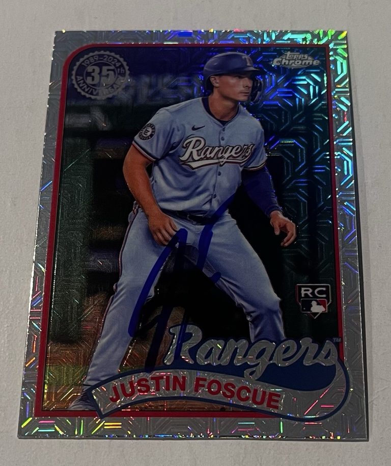 JUSTIN FOSCUE SIGNED 2024 TOPPS CHROME 35 YEARS BASEBALL CARD AUTO