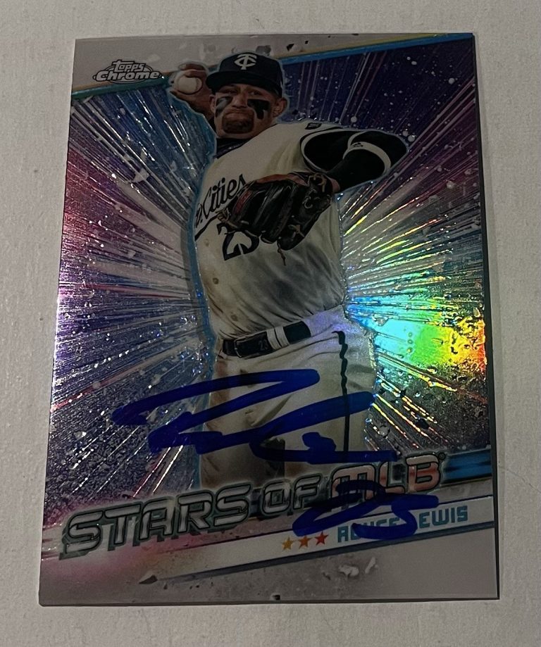ROYCE LEWIS SIGNED 2024 TOPPS CHROME STARS OF MLB BASEBALL CARD AUTO