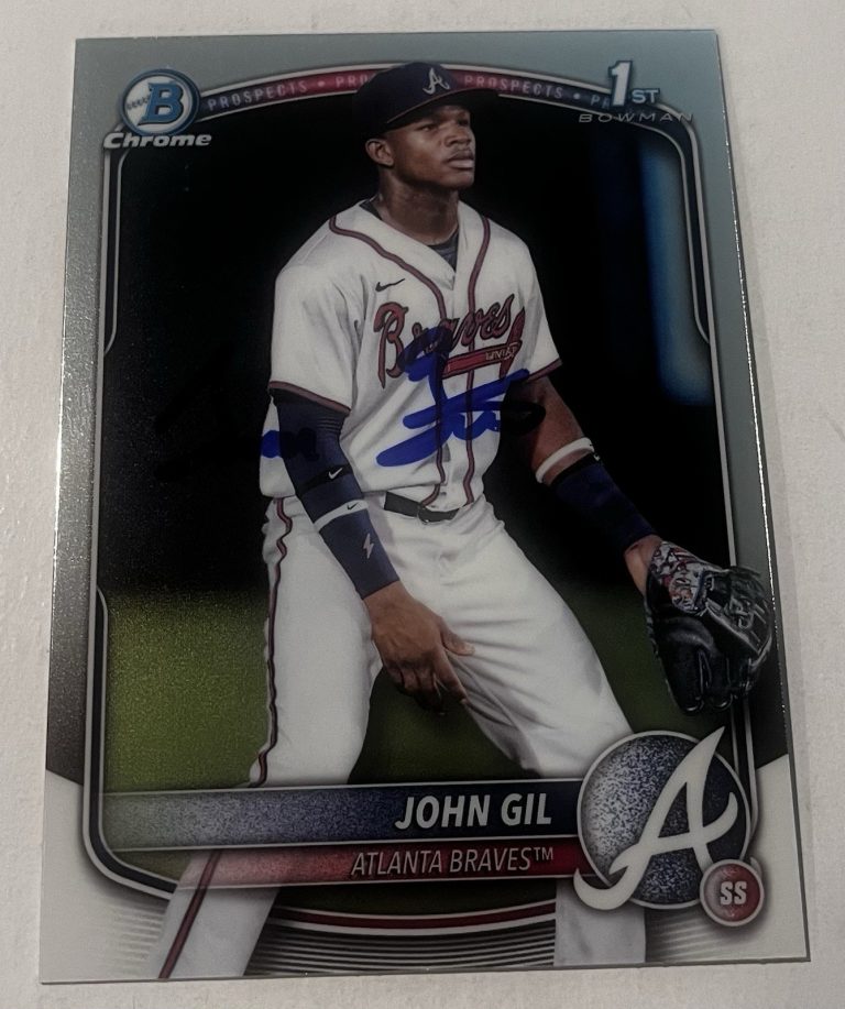 JOHN GIL SIGNED AUTOGRAPHED 2025 BOWMAN CHROME PROSPECT BASEBALL CARD AUTO