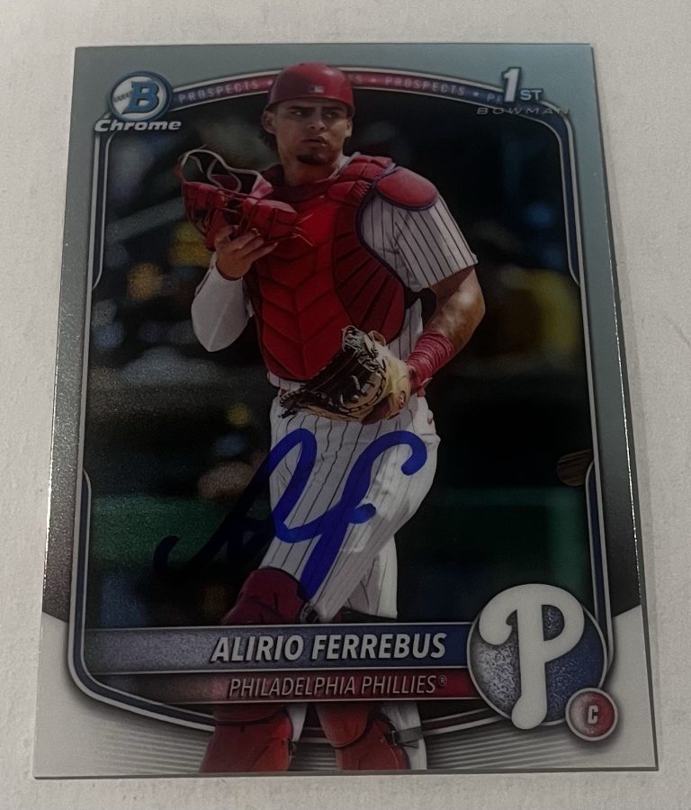 ALIRIO FERREBUS SIGNED 2025 BOWMAN CHROME PROSPECT BASEBALL CARD AUTO