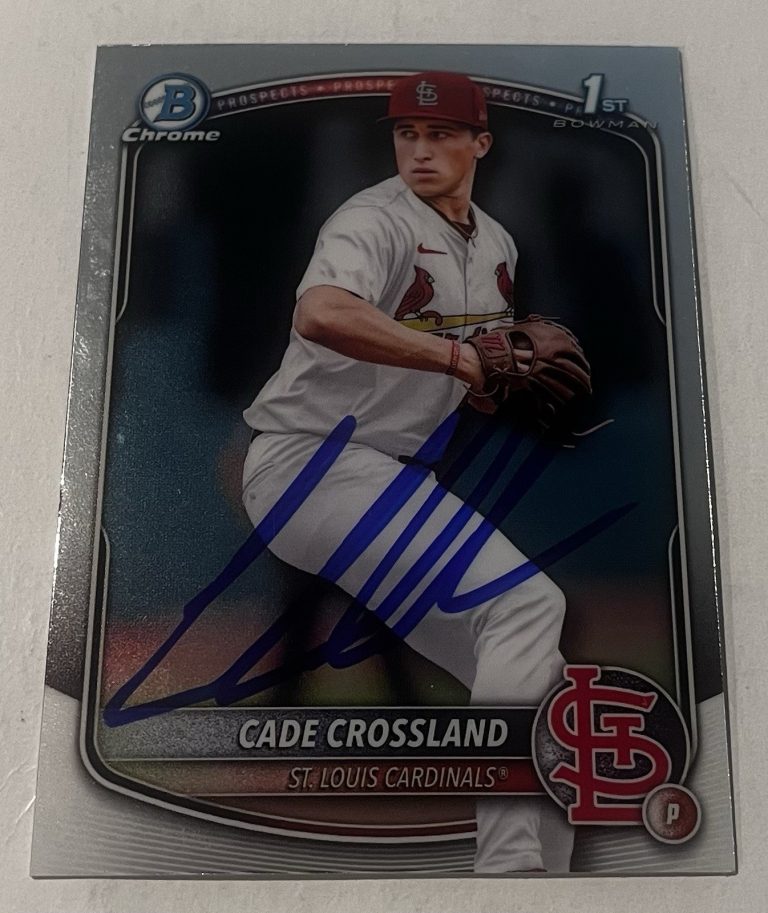 CADE CROSSLAND SIGNED 2025 BOWMAN CHROME DRAFT PROSPECT BASEBALL CARD AUTO