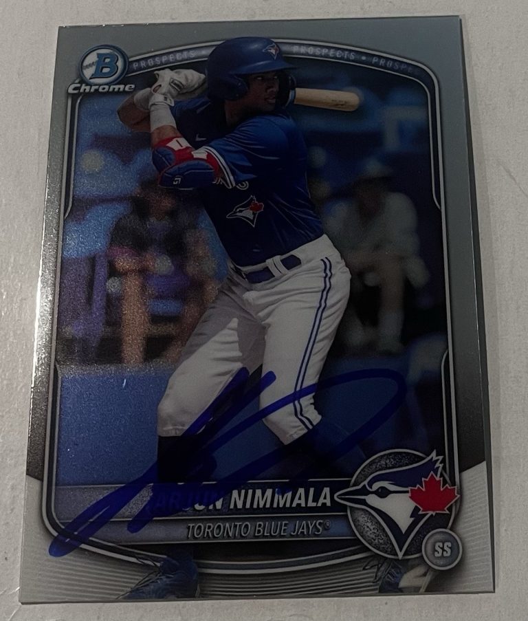 ARJUN NIMMALA SIGNED 2025 BOWMAN CHROME DRAFT PROSPECT BASEBALL CARD AUTO