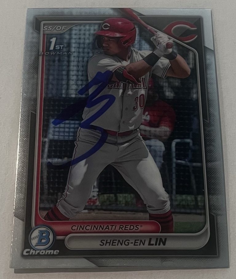 SHENG-EN LIN SIGNED 2024 BOWMAN CHROME PROSPECT BASEBALL CARD AUTO