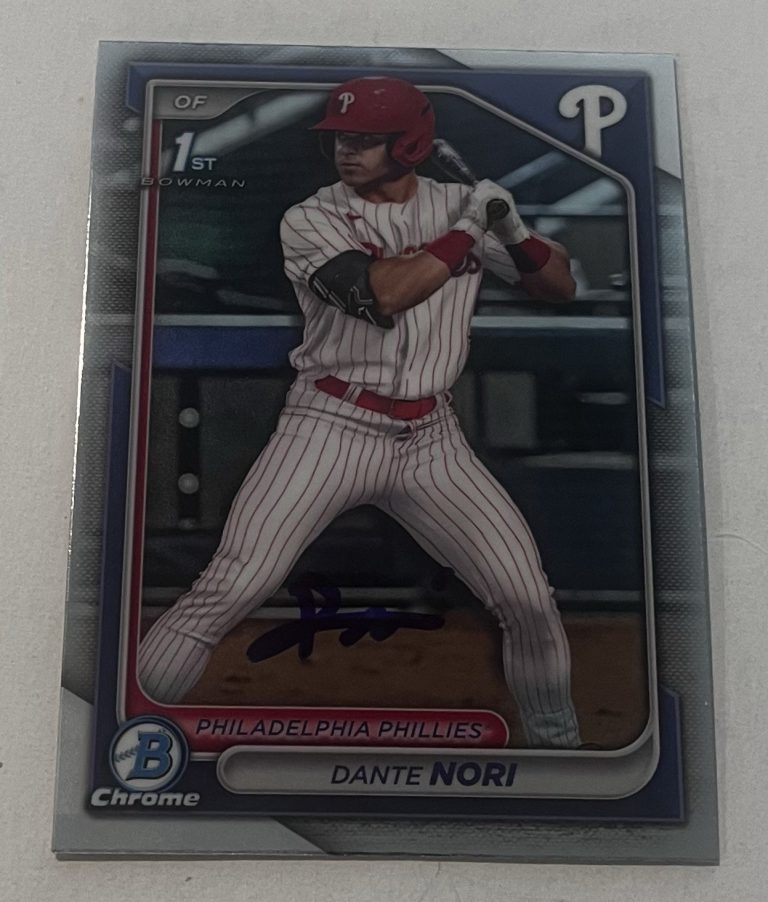 DANTE NORI SIGNED 2024 BOWMAN CHROME DRAFT PROSPECT BASEBALL CARD AUTO