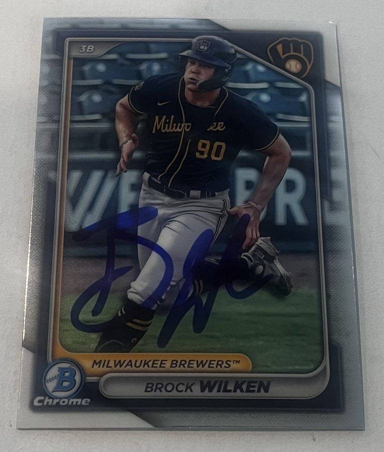 BROCK WILKEN SIGNED 2024 BOWMAN DRAFT CHROME PROSPECT BASEBALL CARD AUTO