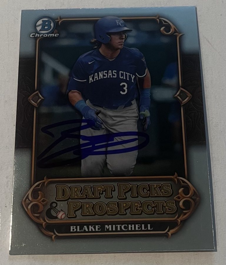 BLAKE MITCHELL SIGNED 2023 BOWMAN CHROME DRAFT PROSPECT BASEBALL CARD AUTO A