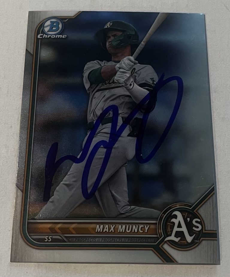 MAX MUNCY SIGNED 2022 BOWMAN DRAFT CHROME PROSPECTS CARD AUTO