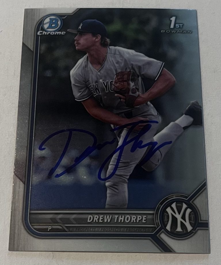 DREW THORPE SIGNED 2022 BOWMAN DRAFT CHROME PROSPECTS CARD AUTO