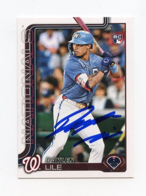 DAYLEN LILE SIGNED AUTOGRAPHED 2025 TOPPS BASEBALL CARD AUTO