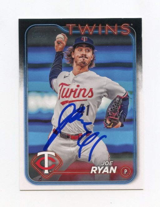 JOE RYAN SIGNED AUTOGRAPHED 2024 TOPPS BASEBALL CARD AUTO