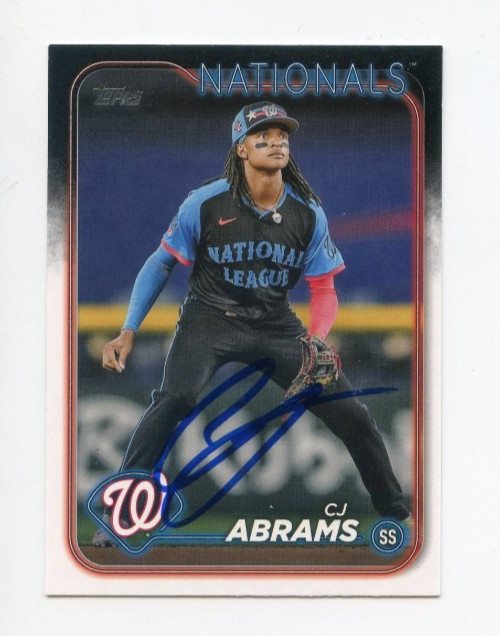 CJ ABRAMS SIGNED AUTOGRAPHED 2024 TOPPS BASEBALL CARD AUTO