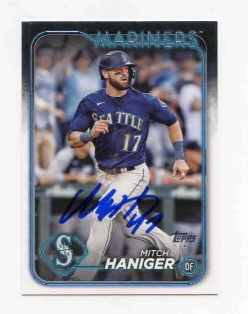 MITCH HANIGER SIGNED AUTOGRAPHED 2024 TOPPS BASEBALL CARD AUTO