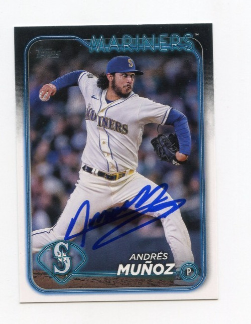 ANDRES MUNOZ SIGNED AUTOGRAPHED 2024 TOPPS BASEBALL CARD AUTO