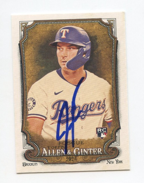 JUSTIN FOSCUE SIGNED AUTOGRAPHED 2024 TOPPS ALLEN & GINTER BASEBALL CARD AUTO