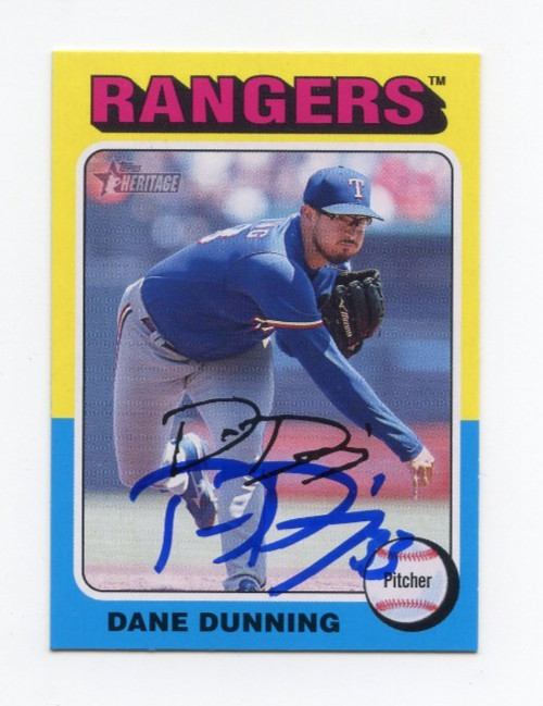 DANE DUNNING SIGNED AUTOGRAPHED 2024 TOPPS HERITAGE BASEBALL CARD AUTO