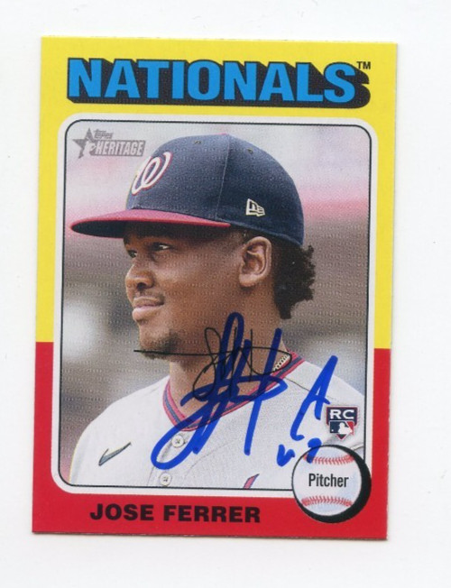 JOSE FERRER SIGNED AUTOGRAPHED 2024 TOPPS HERITAGE BASEBALL CARD AUTO