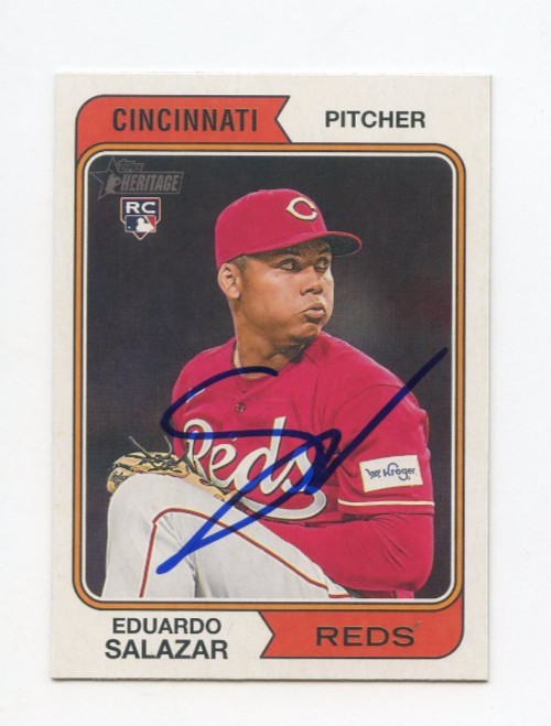 EDUARDO SALAZAR SIGNED AUTOGRAPHED 2023 TOPPS HERITAGE BASEBALL CARD AUTO