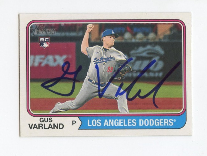 GUS VARLAND SIGNED AUTOGRAPHED 2023 TOPPS HERITAGE BASEBALL CARD AUTO