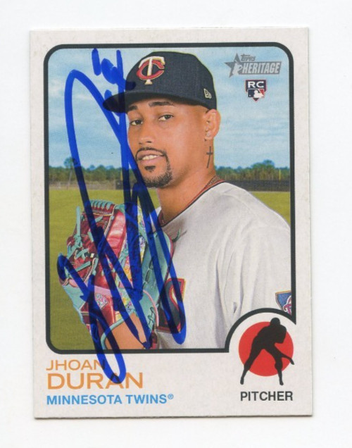 JHOAN DURAN SIGNED AUTOGRAPHED 2022 TOPPS HERITAGE BASEBALL CARD AUTO