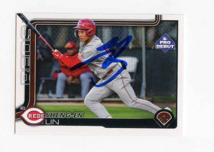 SHENG-EN LIN SIGNED AUTOGRAPHED 2025 TOPPS PRO DEBUT BASEBALL CARD AUTO