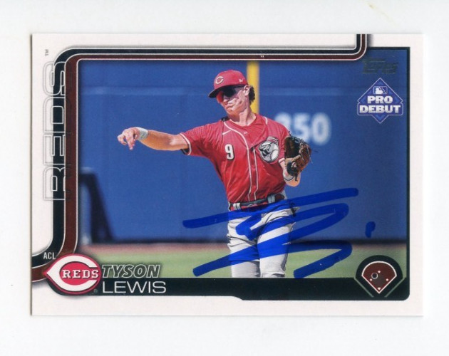 TYSON LEWIS SIGNED AUTOGRAPHED 2025 TOPPS PRO DEBUT BASEBALL CARD AUTO