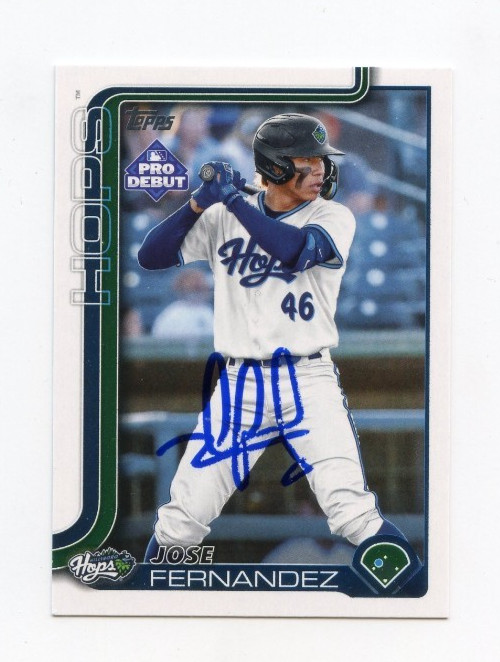 JOSE FERNANDEZ SIGNED AUTOGRAPHED 2025 TOPPS PRO DEBUT BASEBALL CARD AUTO