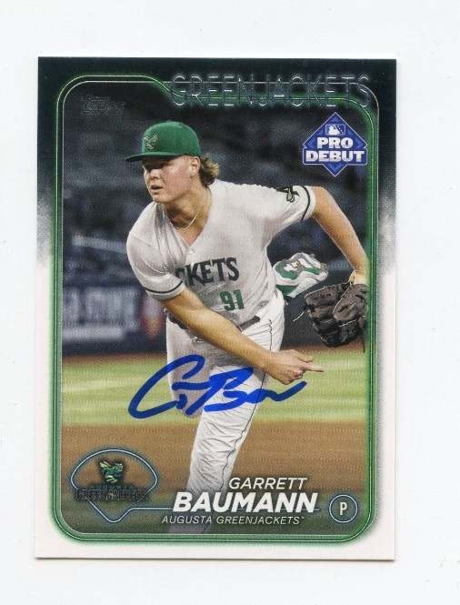 GARRETT BAUMANN SIGNED AUTOGRAPHED 2024 TOPPS PRO DEBUT BASEBALL CARD AUTO