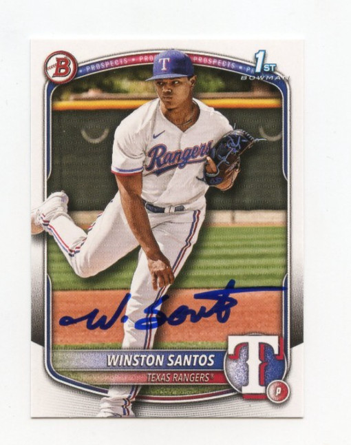 WINSTON SANTOS SIGNED AUTOGRAPHED 2025 BOWMAN BASEBALL CARD AUTO