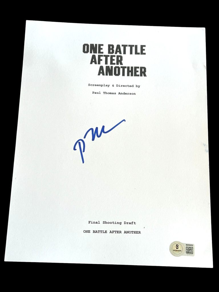 PAUL THOMAS ANDERSON SIGNED AUTOGRAPH SCRIPT ONE BATTLE AFTER ANOTHER BECKETT