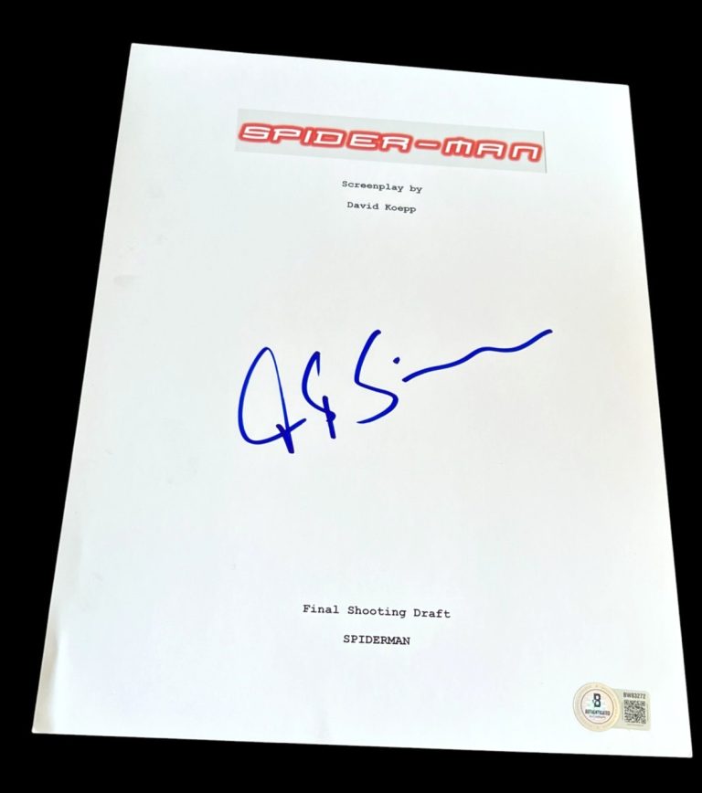 J.K. SIMMONS SIGNED AUTOGRAPH MOVIE SCRIPT SPIDERMAN BECKETT BAS AUTO COA D