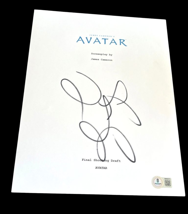 ZOE SALDANA SIGNED AUTOGRAPH MOVIE SCRIPT AVATAR BECKETT BAS AUTO COA RARE D