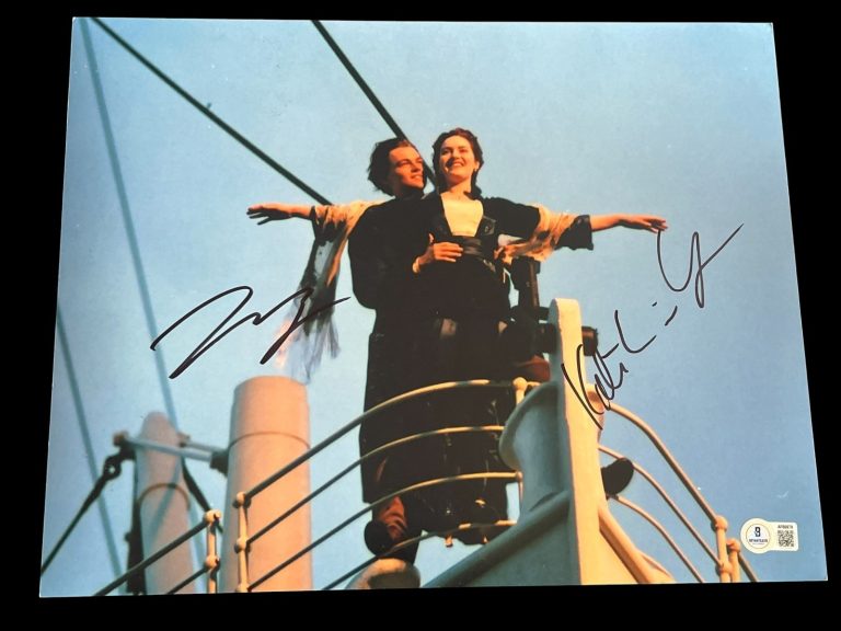 LEONARDO DICAPRIO KATE WINSLET SIGNED AUTOGRAPH 11x14 PHOTO POSTER BECKETT BAS F