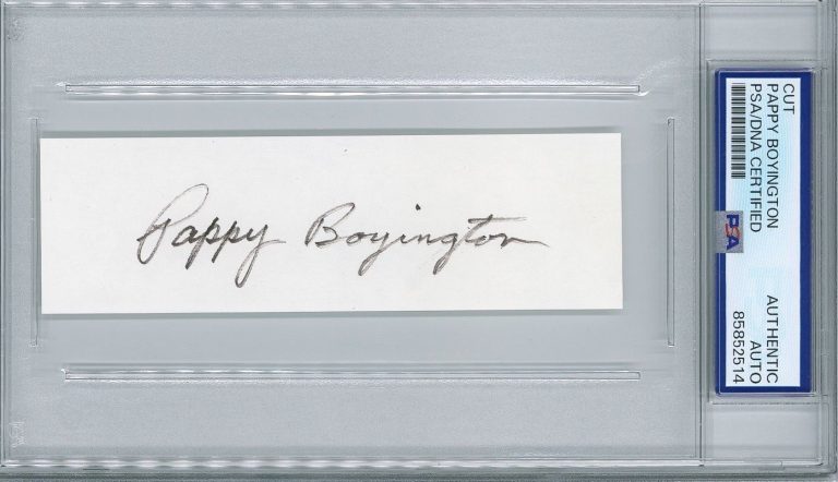 Pappy Boyington Signed Cut Signature PSA DNA Encapsulated WWII Flying Ace