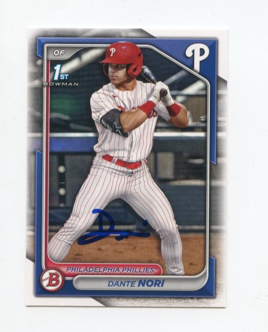 DANTE NORI SIGNED AUTOGRAPHED 2024 BOWMAN DRAFT BASEBALL CARD AUTO