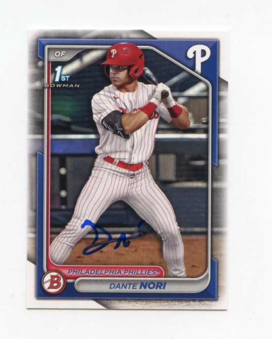 DANTE NORI SIGNED AUTOGRAPHED 2024 BOWMAN DRAFT BASEBALL CARD AUTO