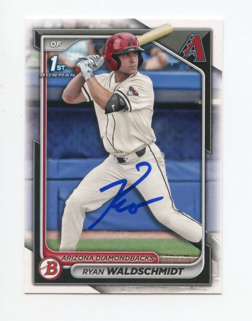 RYAN WALDSCHMIDT SIGNED AUTOGRAPHED 2024 BOWMAN DRAFT BASEBALL CARD AUTO