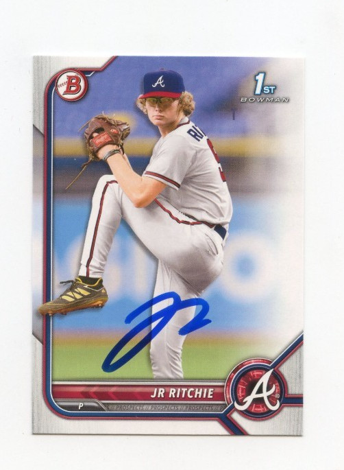 JR RITCHIE SIGNED AUTOGRAPHED 2022 BOWMAN DRAFT BASEBALL CARD AUTO
