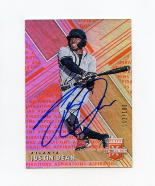 JUSTIN DEAN SIGNED 2019 PANINI ELITE BASEBALL CARD AUTO