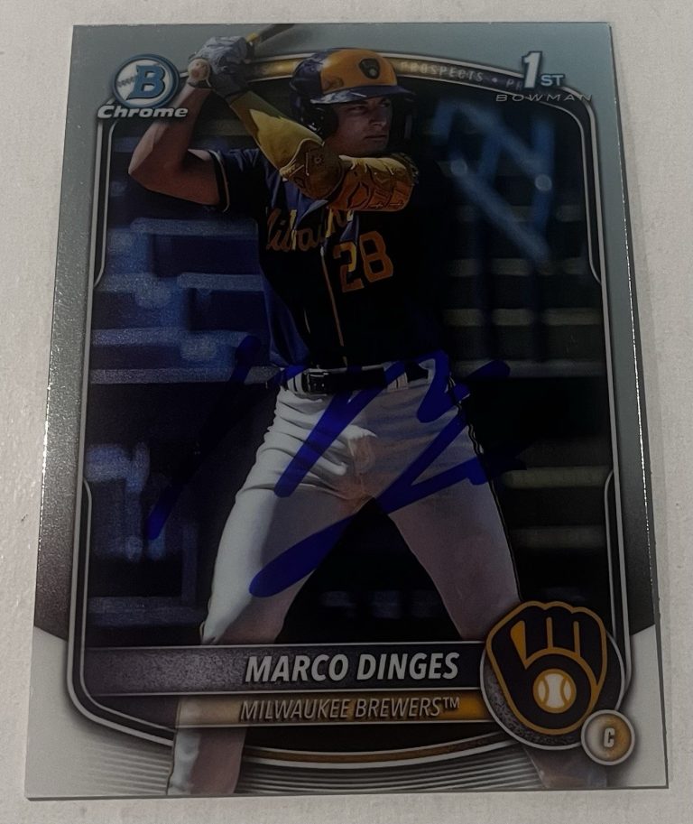 MARCO DINGES SIGNED 2025 BOWMAN CHROME PROSPECT BASEBALL CARD AUTO