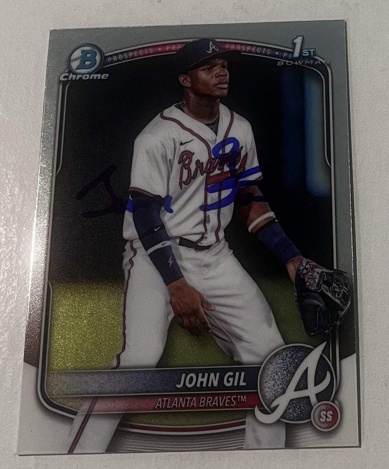 JOHN GIL SIGNED AUTOGRAPHED 2025 BOWMAN CHROME PROSPECT BASEBALL CARD AUTO