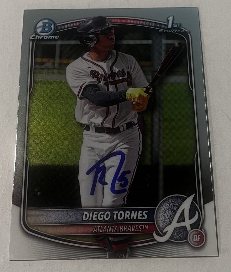DIEGO TORNES SIGNED 2025 BOWMAN CHROME PROSPECT BASEBALL CARD AUTO