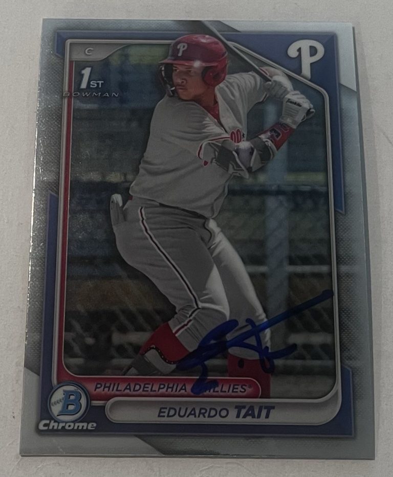 EDUARDO TAIT SIGNED 2024 BOWMAN CHROME PROSPECT BASEBALL CARD AUTO
