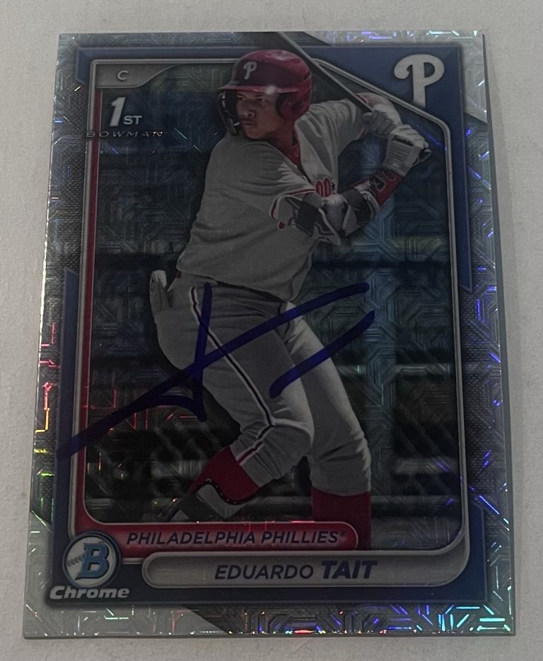 EDUARDO TAIT SIGNED 2024 BOWMAN CHROME PROSPECT BASEBALL CARD AUTO