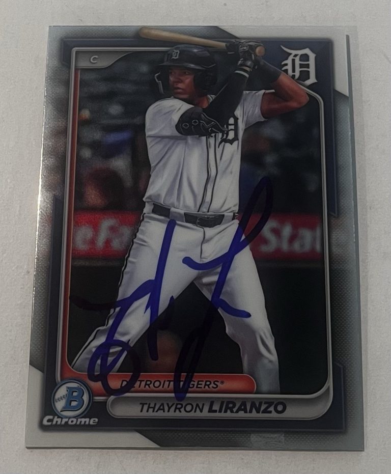 THAYRON LIRANZO SIGNED 2024 BOWMAN DRAFT CHROME PROSPECT BASEBALL CARD AUTO