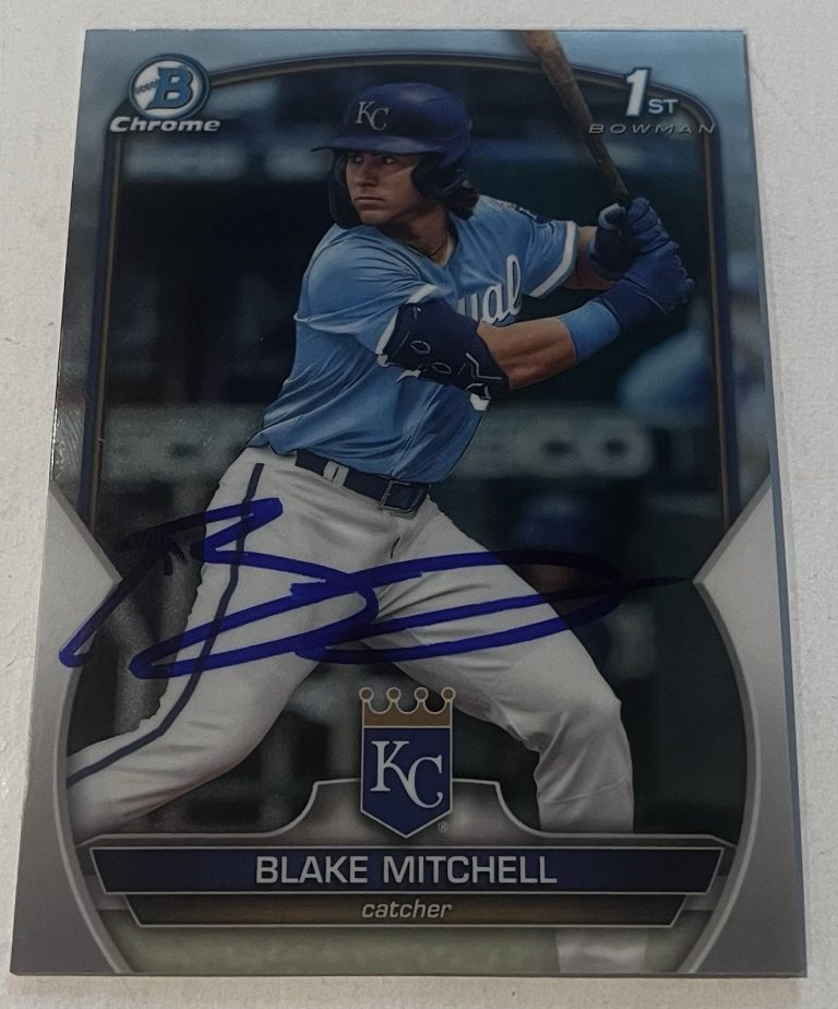 BLAKE MITCHELL SIGNED 2023 BOWMAN CHROME DRAFT PROSPECT BASEBALL CARD AUTO