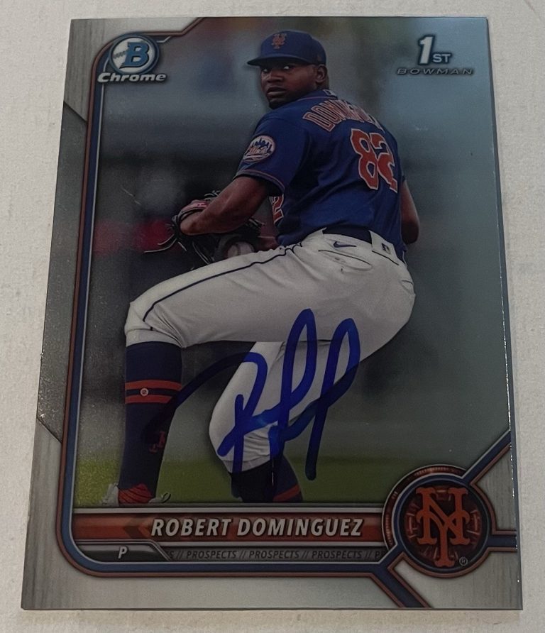 ROBERT DOMINGUEZ SIGNED 2022 BOWMAN CHROME PROSPECT BASEBALL CARD AUTO