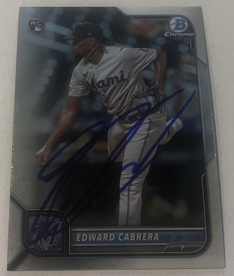 EDWARD CABRERA SIGNED 2022 BOWMAN CHROME ROOKIE CARD AUTO