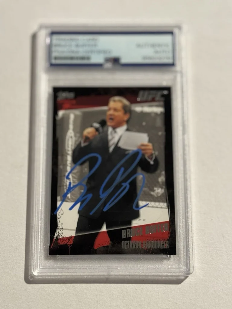 BRUCE BUFFER SIGNED AUTO RC 2010 Topps UFC No. 170 Octagon Announcer PSA